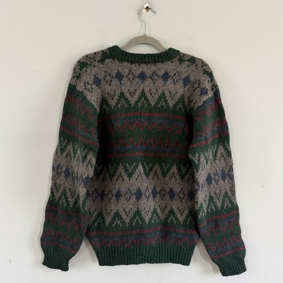 NWT Urban Renewal Urban Outfitters Vintage Fair Isle Green Gray Wool Sweater - Picture 2 of 4